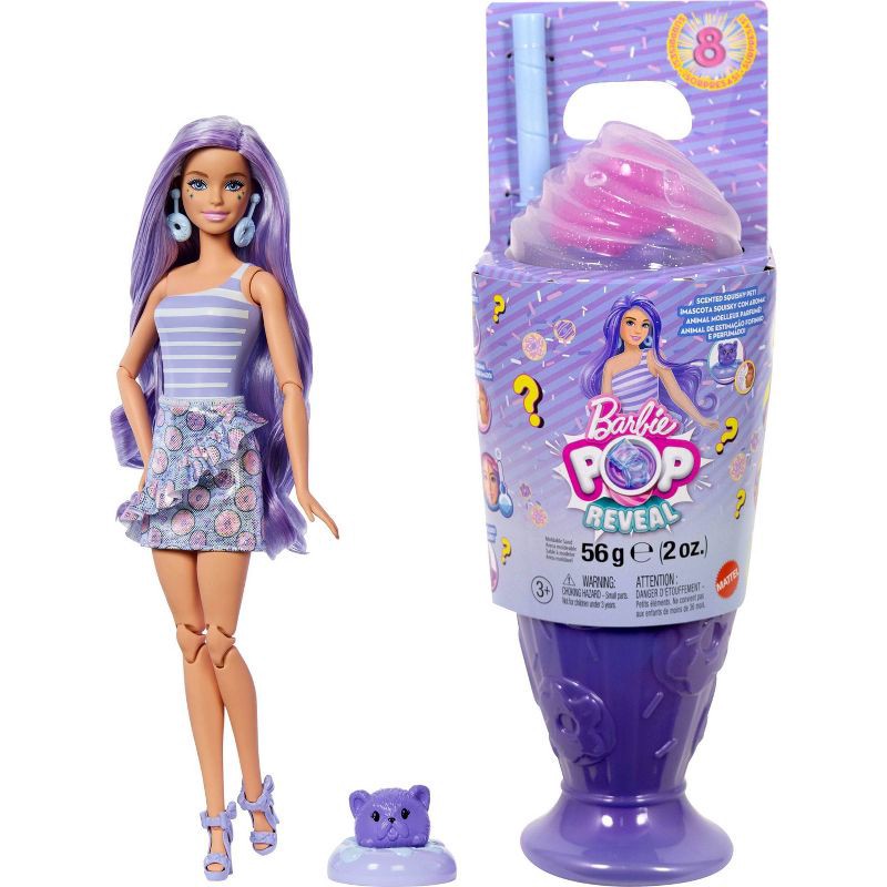 slide 1 of 5, Barbie Pop Reveal Treat Series Doll & Accessories Set, Donut Dreams Fashion Doll & Pet, 1 ct