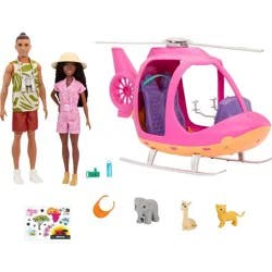 Barbie Pink Passport Kenya Adventure Dolls & Playset with Toy Helicopter & 9 Accessories