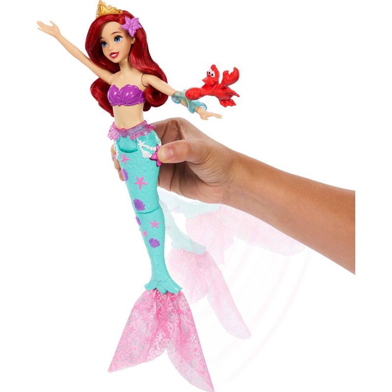 slide 4 of 6, Disney Princess Ocean Friends Ariel Swimming Mermaid Doll with Squirt Toy, Figure & 4 Accessories, 1 ct