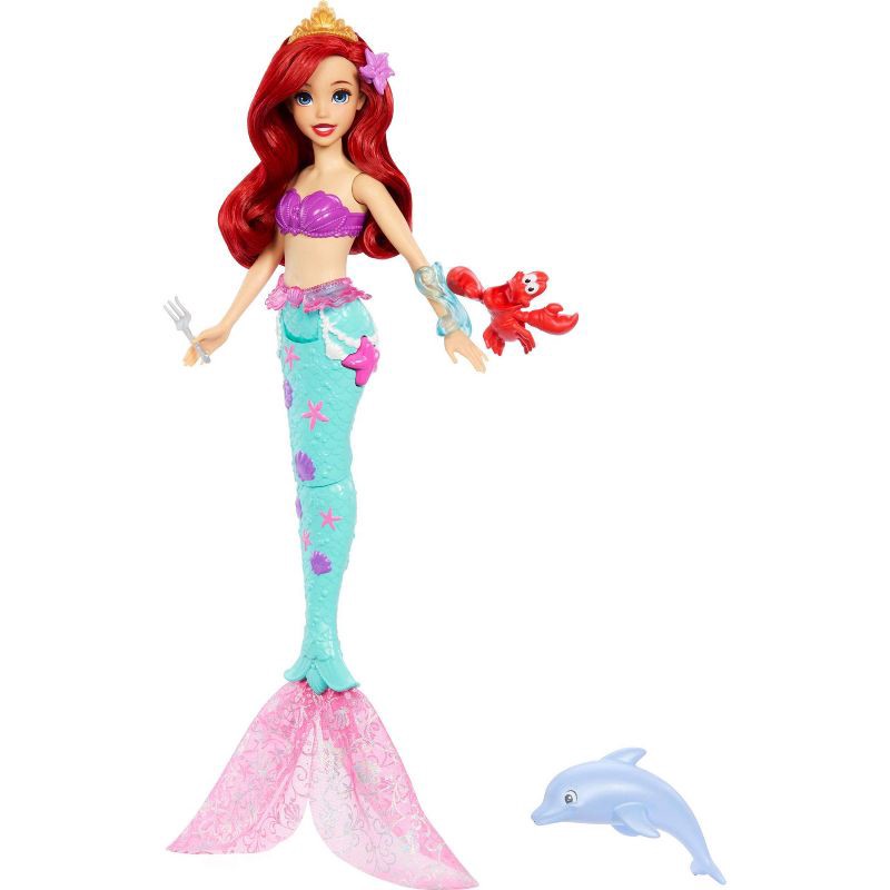 slide 1 of 6, Disney Princess Ocean Friends Ariel Swimming Mermaid Doll with Squirt Toy, Figure & 4 Accessories, 1 ct