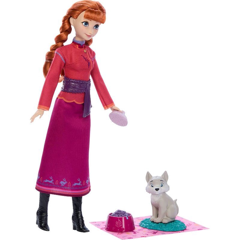 slide 5 of 6, Disney Frozen Anna Fashion Doll & Wolf Cub Figure with 4 Nurturing Accessories Inspired by Movie, 1 ct