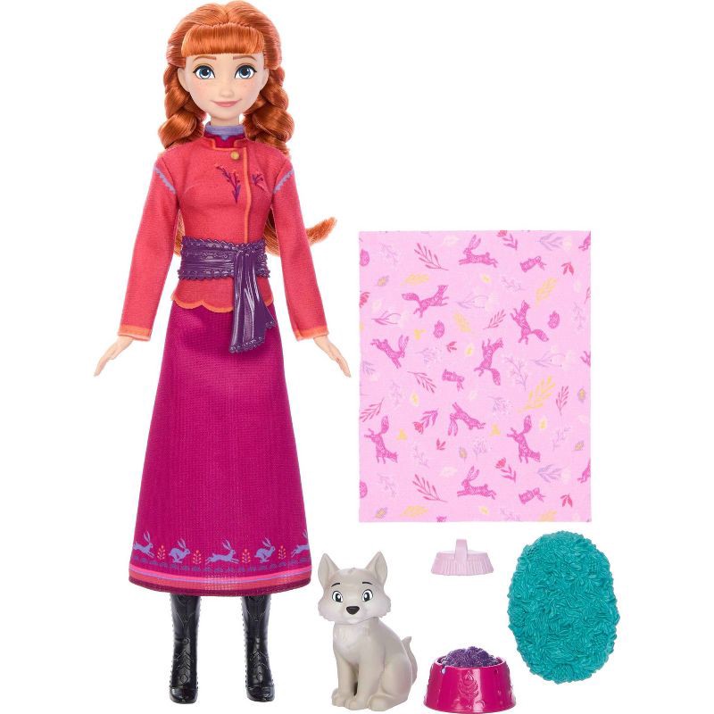 slide 6 of 6, Disney Frozen Anna Fashion Doll & Wolf Cub Figure with 4 Nurturing Accessories Inspired by Movie, 1 ct
