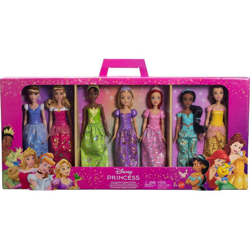 slide 6 of 6, Disney Princess Fashion Doll 7pk with Accessories, Story Sparkle Princess, Inspired by Movies, 7 ct