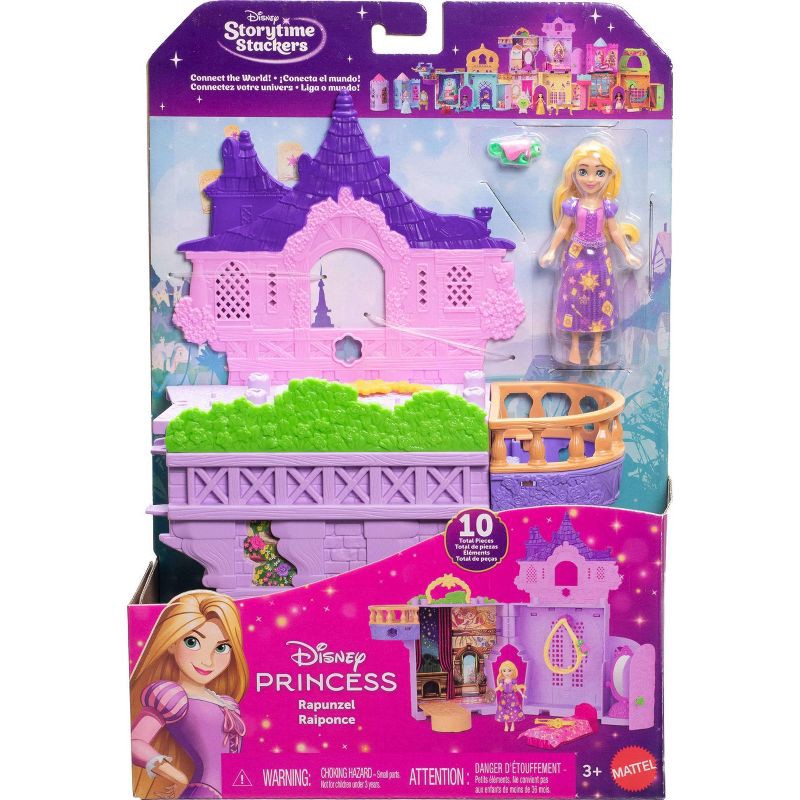 slide 6 of 6, Disney Princess Rapunzel Storytime Stackers Doll House, Small Doll, Pascal Figure & 7 Accessories, 1 ct