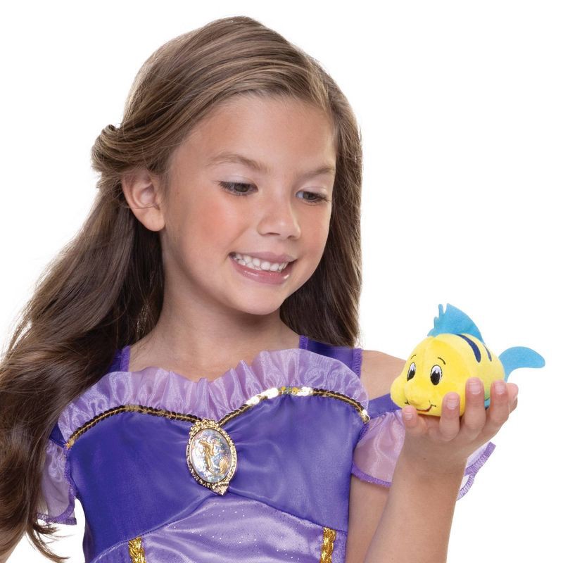 slide 3 of 10, Disney Princess Majestic Ariel Dress with Flounder Shoulder Plush Friend, 1 ct