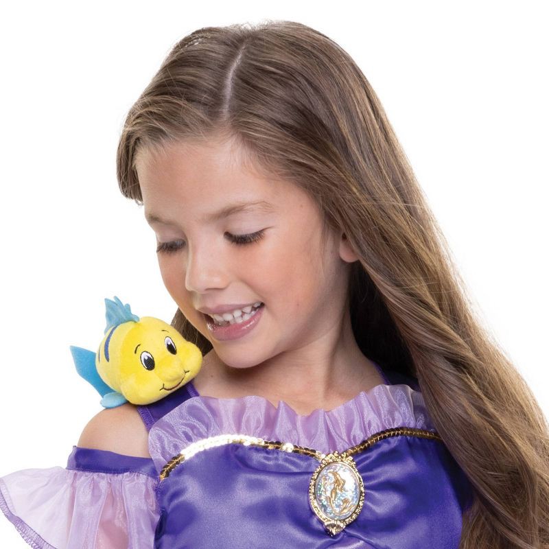 slide 4 of 10, Disney Princess Majestic Ariel Dress with Flounder Shoulder Plush Friend, 1 ct