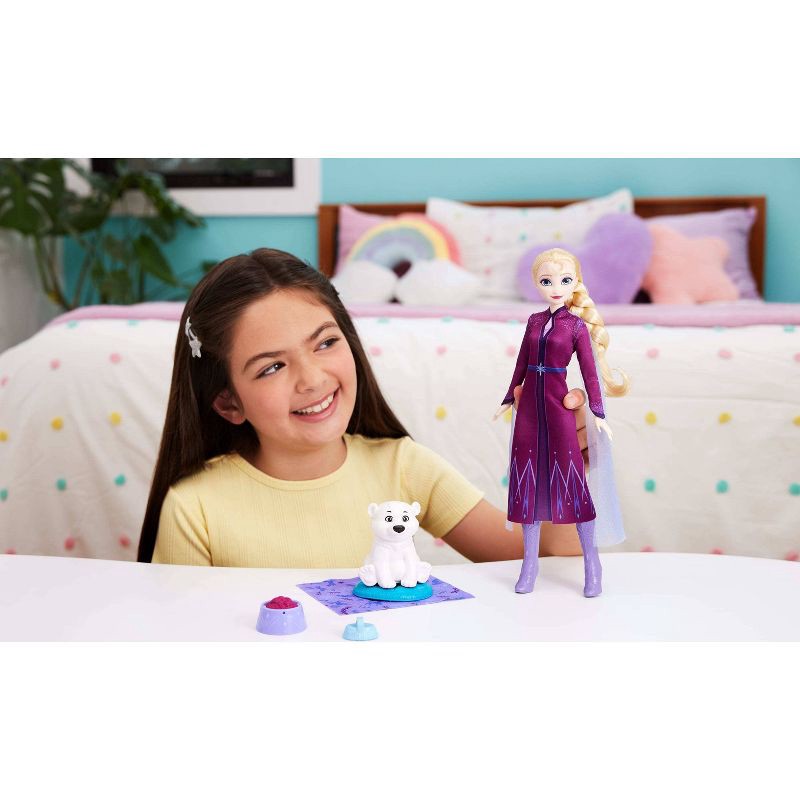 slide 2 of 6, Disney Frozen Elsa Fashion Doll & Polar Bear Cub Figure with 4 Nurturing Accessories, 1 ct