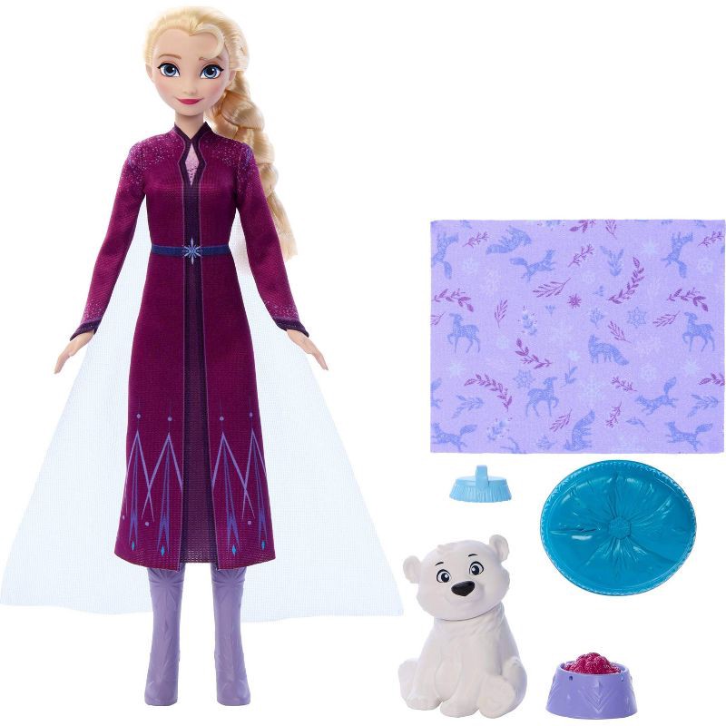 slide 6 of 6, Disney Frozen Elsa Fashion Doll & Polar Bear Cub Figure with 4 Nurturing Accessories, 1 ct