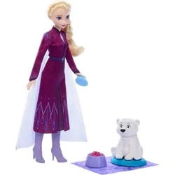 Disney Frozen Elsa Fashion Doll & Polar Bear Cub Figure with 4 Nurturing Accessories