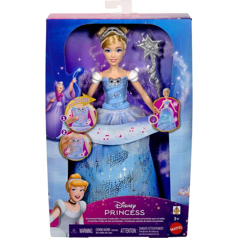 slide 6 of 6, Disney Princess Enchanted Ballgown Cinderella Fashion Doll with Lights & Sounds, Inspired by Movie, 1 ct