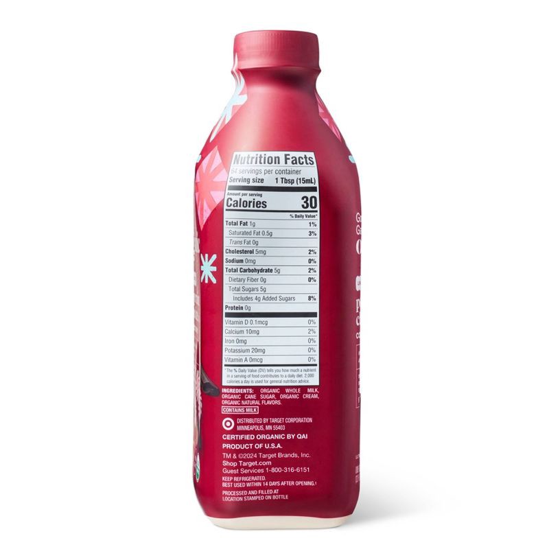 slide 2 of 5, Organic Peppermint Chocolate Flavored Coffee Creamer - 32 fl oz - Good & Gather™, 32 fl oz