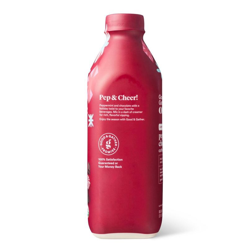 slide 3 of 5, Organic Peppermint Chocolate Flavored Coffee Creamer - 32 fl oz - Good & Gather™, 32 fl oz