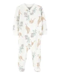 Carter's Baby Kangaroo 2-Way Zip Cotton Sleep & Play Pajamas - Ivory - 6M