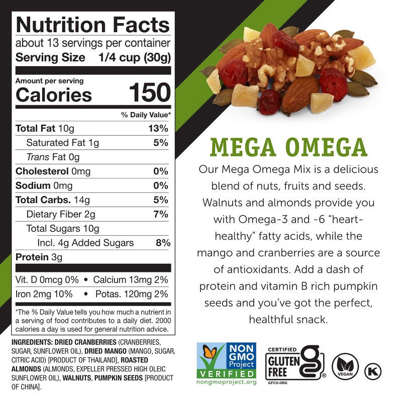 slide 3 of 10, Power Up Trail Mix Mega Omega - 14oz, 14 oz