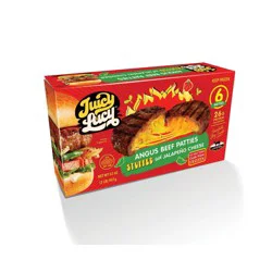 Juicy Lucy Angus Beef Patties Stuffed with Jalapeno American Cheese - Frozen - 32oz/6ct