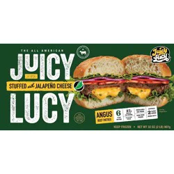 Juicy Lucy Angus Beef Patties Stuffed with Jalapeno American Cheese - Frozen - 32oz/6ct
