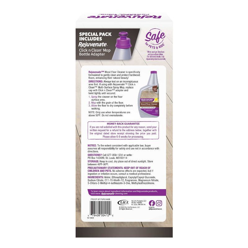 slide 4 of 10, Rejuvenate Wood Floor Cleaner Refill with Adapter - 32 fl oz, 32 fl oz