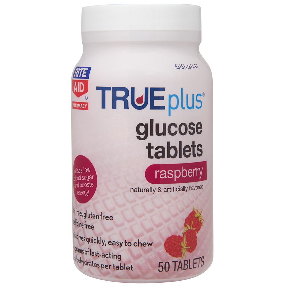 slide 1 of 3, Rite Aid Glucose Tablets, Raspberry, 50 ct