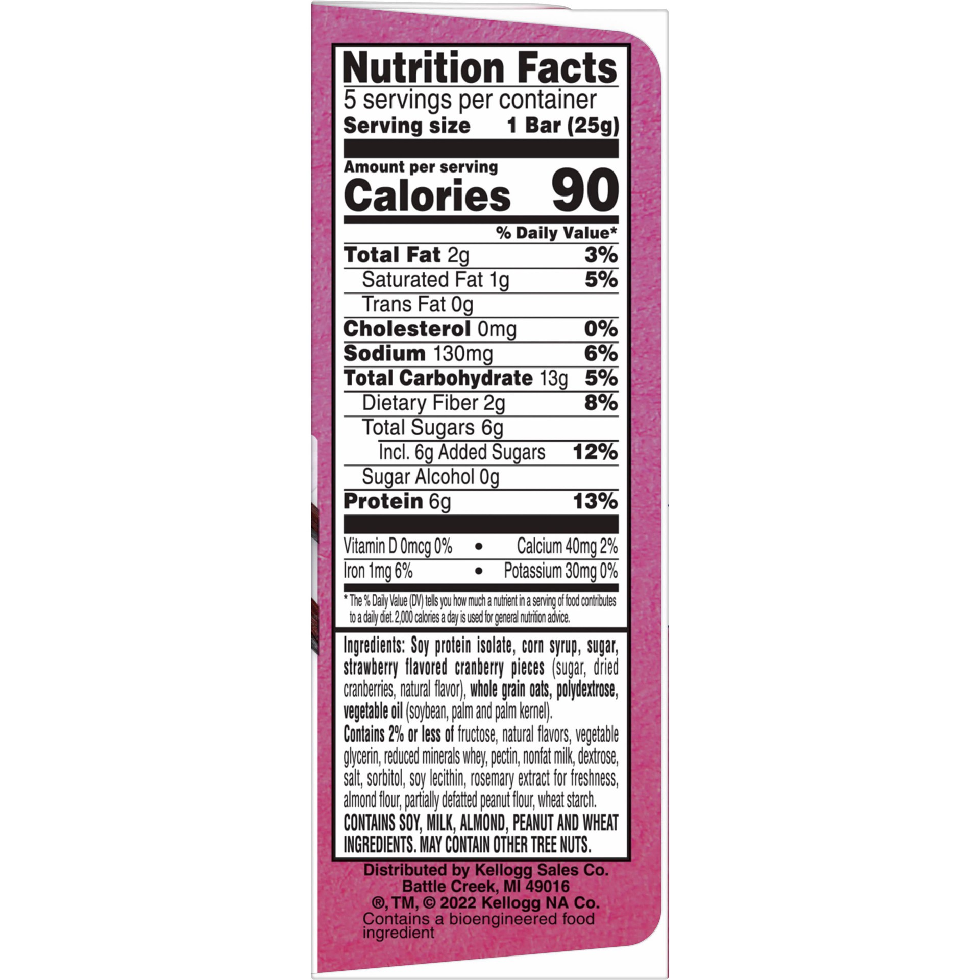 slide 3 of 5, Special K Kellogg's Special K Protein Snack Bars, Berry Vanilla, 4.4 oz, 5 Count, 4.4 oz