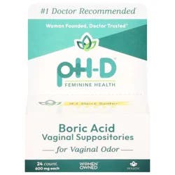pH-D Feminine Health  Boric Acid Vaginal Suppositories 24 ea