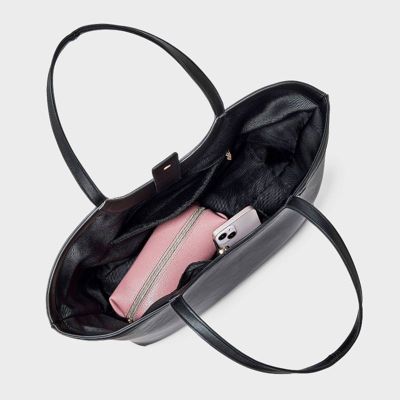 slide 4 of 5, XL Cut Out Tote Handbag - A New Day™ Black, 1 ct