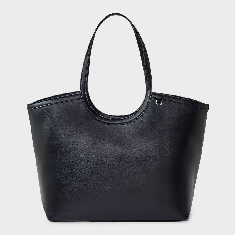slide 1 of 5, XL Cut Out Tote Handbag - A New Day™ Black, 1 ct