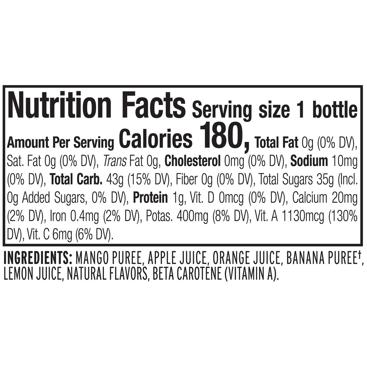 slide 4 of 13, Naked Pure Fruit Mighty Mango Juice Smoothie 10 Fluid Ounce Plastic Bottle - 10 oz, 10 oz