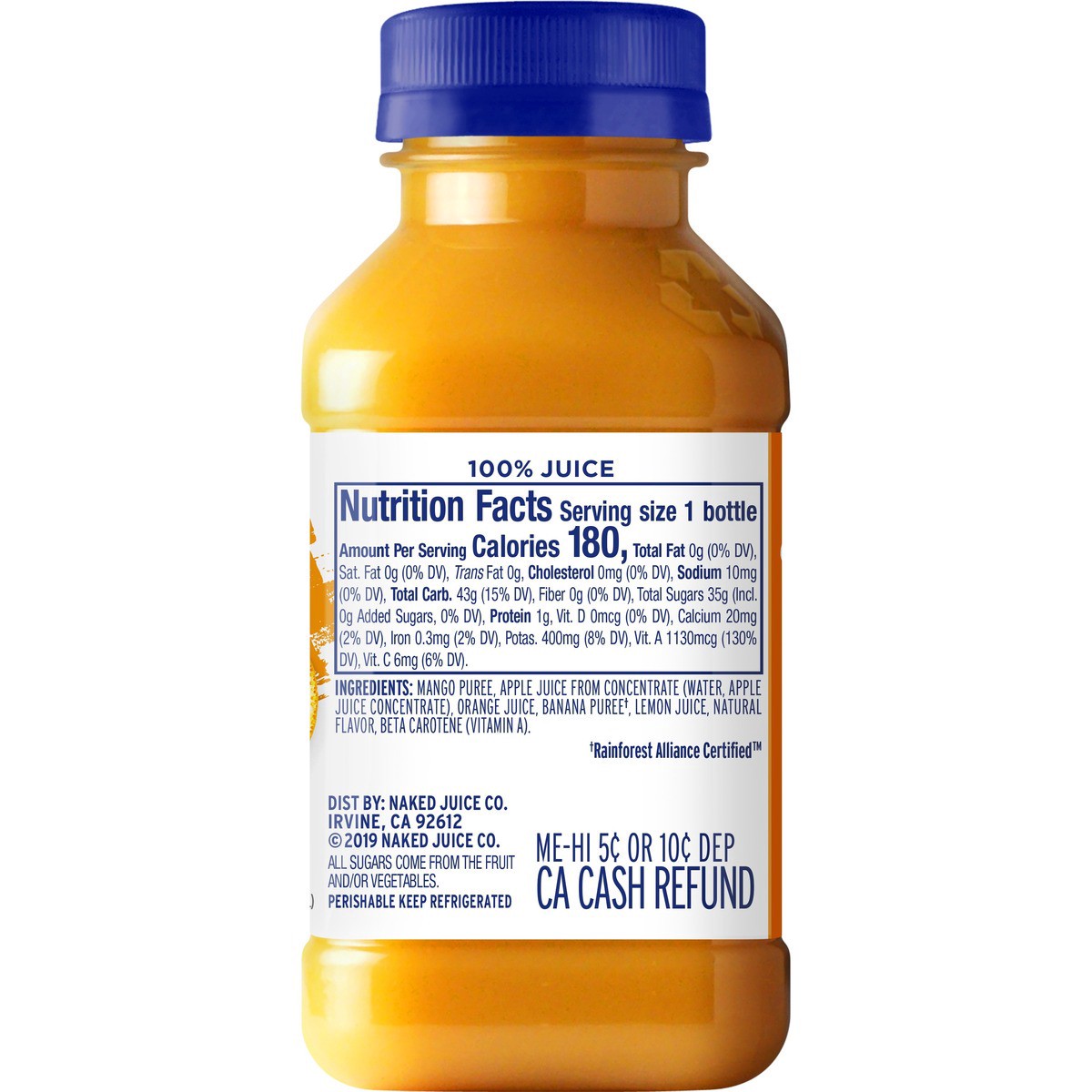 slide 10 of 13, Naked Pure Fruit Mighty Mango Juice Smoothie 10 Fluid Ounce Plastic Bottle - 10 oz, 10 oz