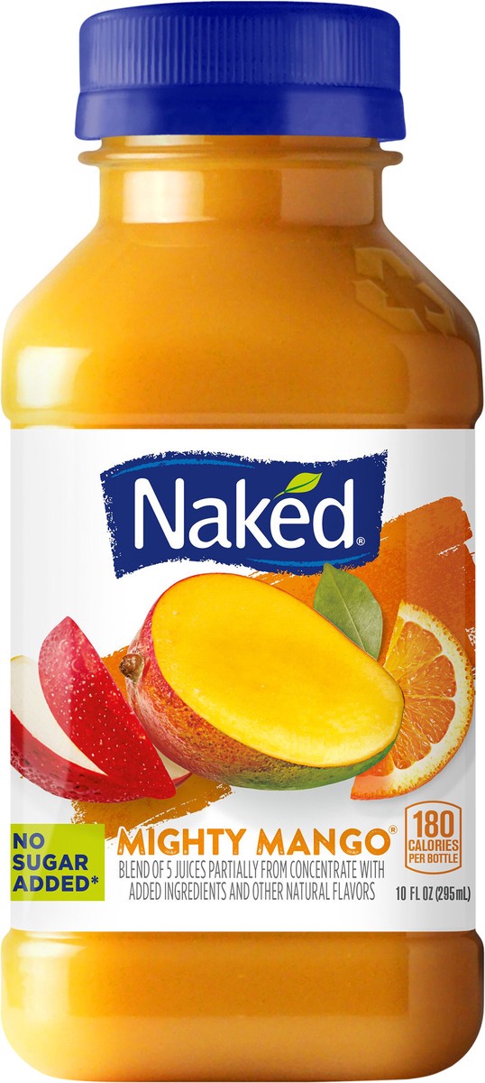 slide 11 of 13, Naked Pure Fruit Mighty Mango Juice Smoothie 10 Fluid Ounce Plastic Bottle - 10 oz, 10 oz