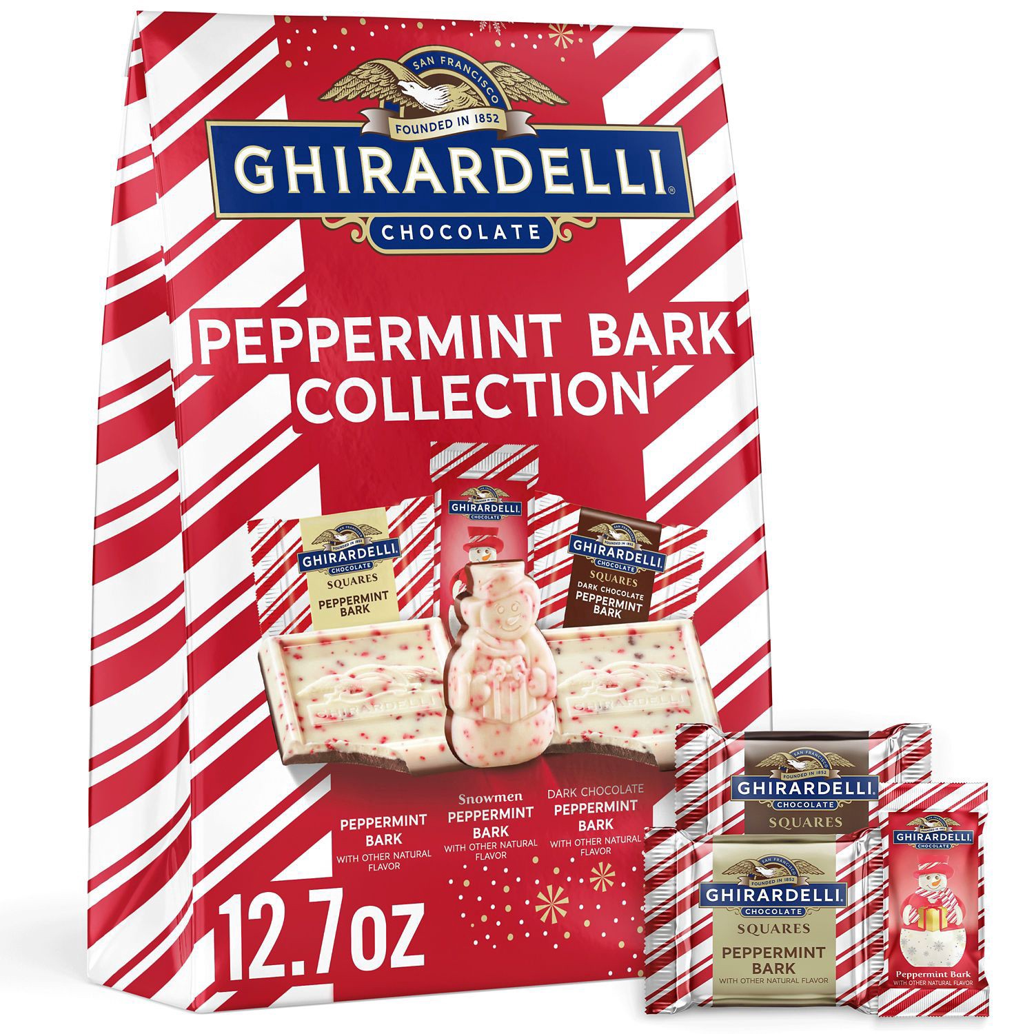 slide 1 of 1, Ghirardelli, Peppermint Bark Chocolate Collection Assortment, 12.7 Oz, 10.4 oz