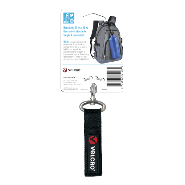 slide 3 of 4, VELCRO Brand Velcro Easy Hang Heavy Duty Storage Strap - Black, 12 x 3 /4 in