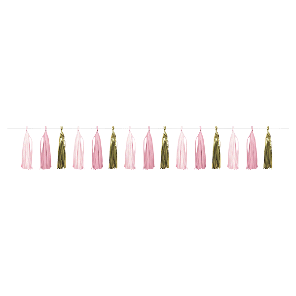 slide 1 of 1, Creative Converting Pink Gold Celebrations Party Tissue Garland, 1 ct