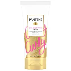 Pantene Pro V Pantene Hair Lotion, Moisturizing, for Curly Hair, Cream Reshapes and Defines Curls with Vitamin B5, Safe for Color Treated Hair, Pro-V, 6.0 oz