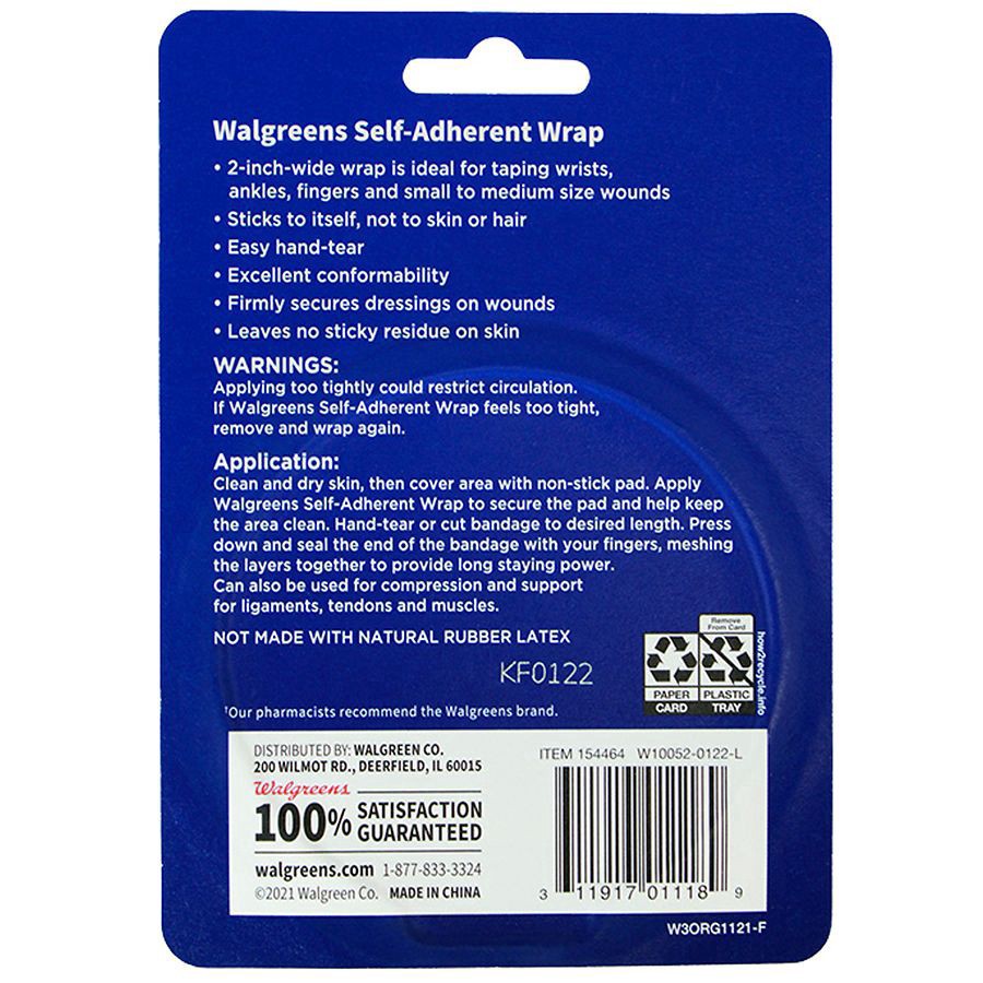 slide 5 of 5, Walgreens Self-Adherent Wrap 2 inch, 1 ct