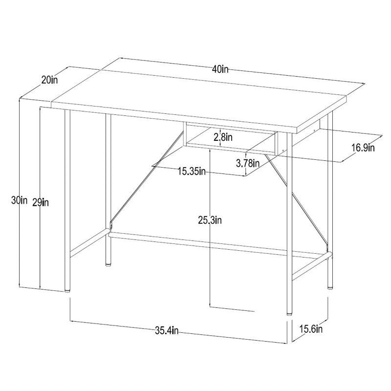 slide 6 of 6, Wood and Metal Writing Desk with Storage Natural - Room Essentials™, 1 ct