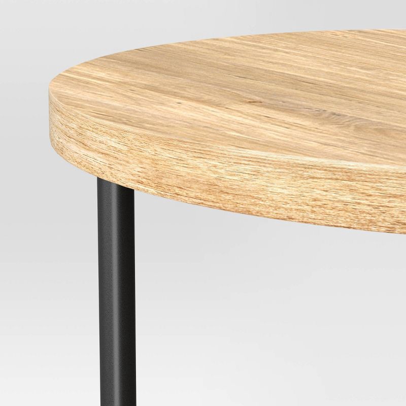 slide 4 of 5, Wood and Metal Small Round End Table Natural Finish - Room Essentials™, 1 ct