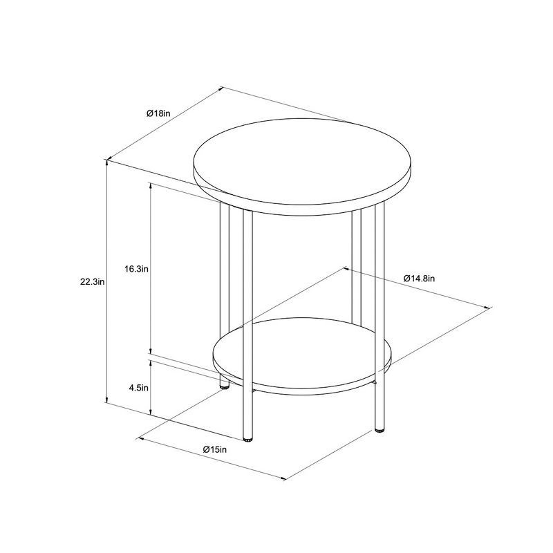 slide 5 of 5, Wood and Metal Small Round End Table Natural Finish - Room Essentials™, 1 ct