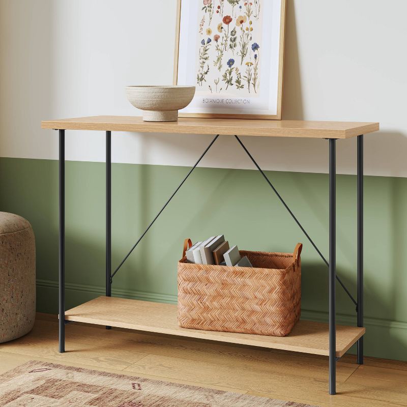 slide 2 of 6, Wood and Metal Console Table Natural - Room Essentials™, 1 ct