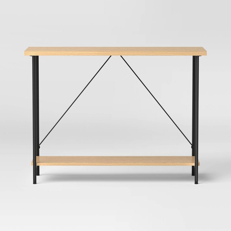 slide 3 of 6, Wood and Metal Console Table Natural - Room Essentials™, 1 ct