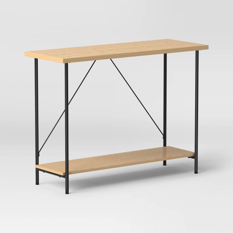 slide 1 of 6, Wood and Metal Console Table Natural - Room Essentials™, 1 ct
