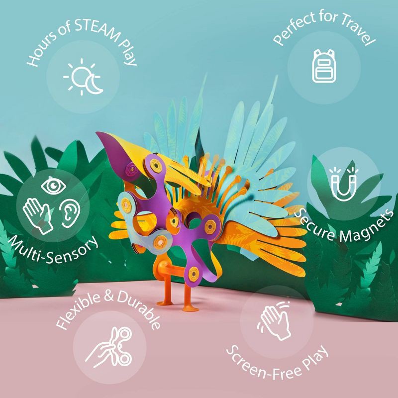 slide 5 of 7, Clixo Jungle Birds Magnetic Building Set: 24 Pieces for Creative Thinking & Creativity, 24 ct