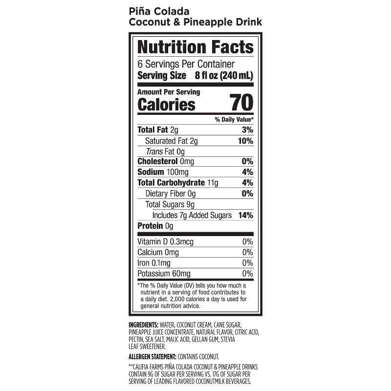 slide 2 of 8, Califia Farms Pina Colada Refresher - 48 fl oz, 48 fl oz