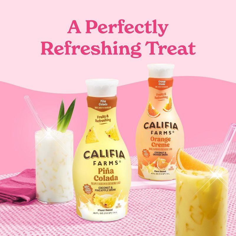 slide 4 of 8, Califia Farms Pina Colada Refresher - 48 fl oz, 48 fl oz
