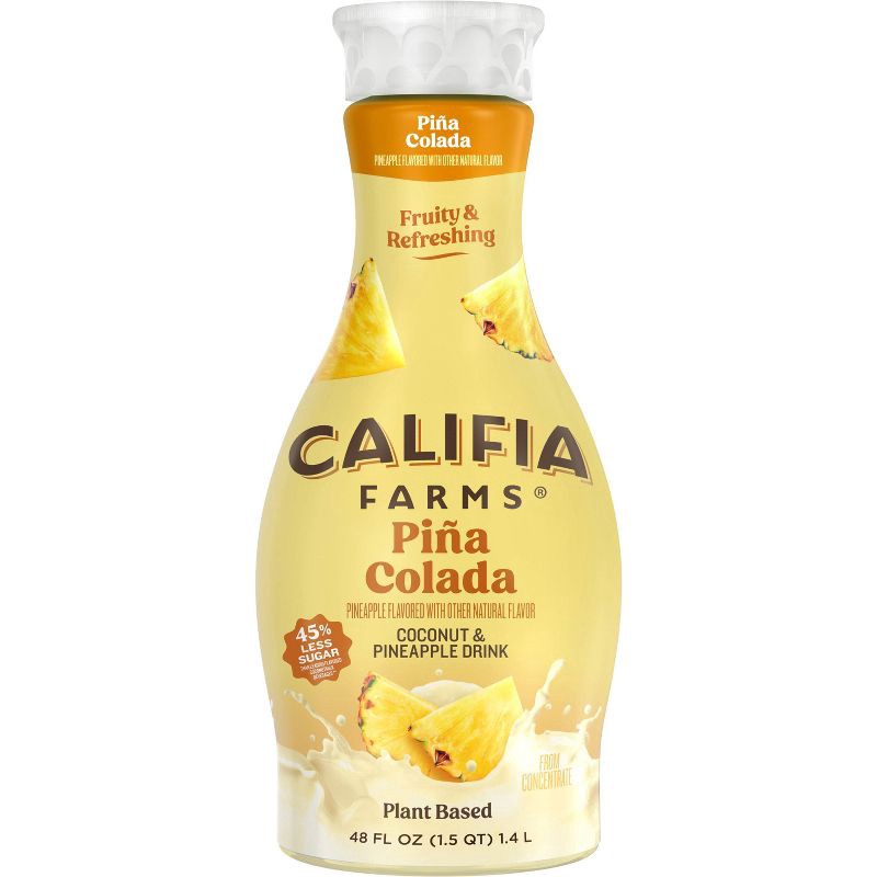 slide 1 of 8, Califia Farms Pina Colada Refresher - 48 fl oz, 48 fl oz