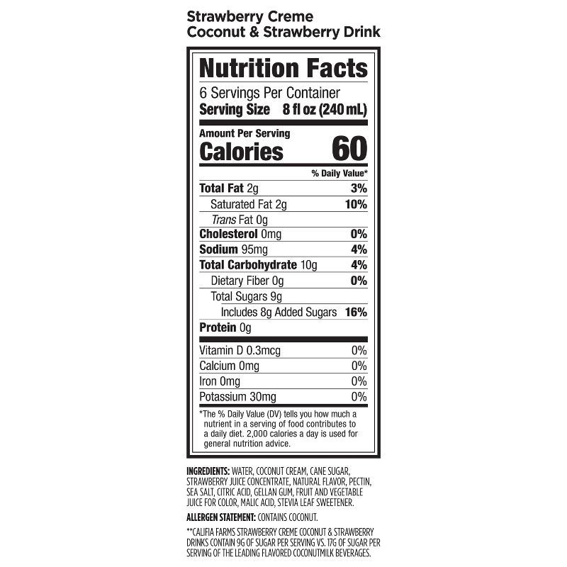slide 2 of 8, Califia Farms Strawberry Creme Refresher - 48 fl oz, 48 fl oz