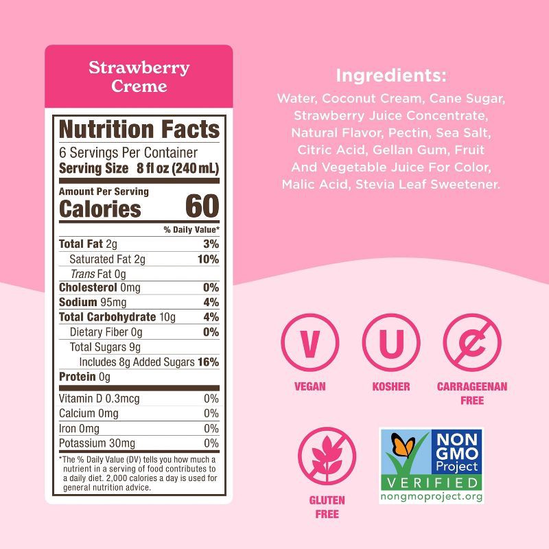 slide 5 of 8, Califia Farms Strawberry Creme Refresher - 48 fl oz, 48 fl oz