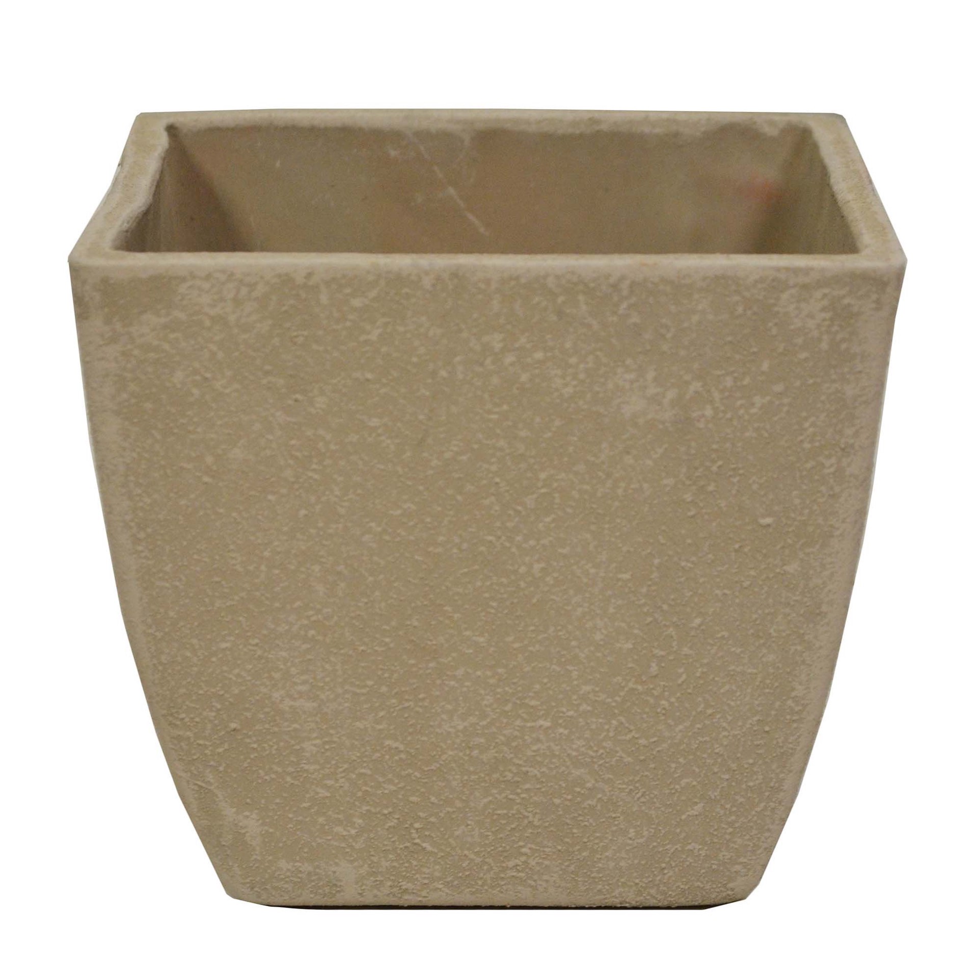 slide 1 of 1, Blue Orange Pottery Smooth Square Planter, 1 ct