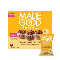 MadeGood Snack Bars Banana Chocolate Chip Oat Cups - 6.15oz/5ct