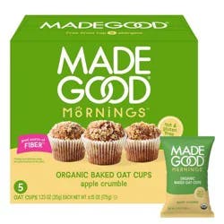 MadeGood Apple Crumble Organic Baked Oat Cups - 6.15oz/5ct