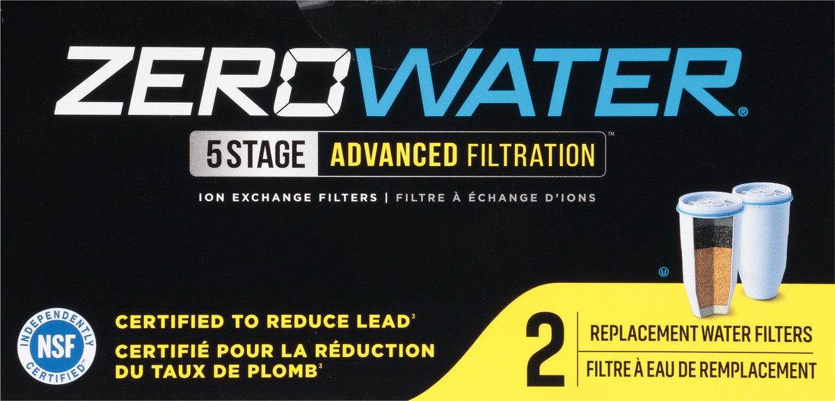 slide 3 of 10, ZeroWater Replacement Advanced Filtration Zero Dissolved Solid 5 Stage Water Filters 2 ea, 2 ct
